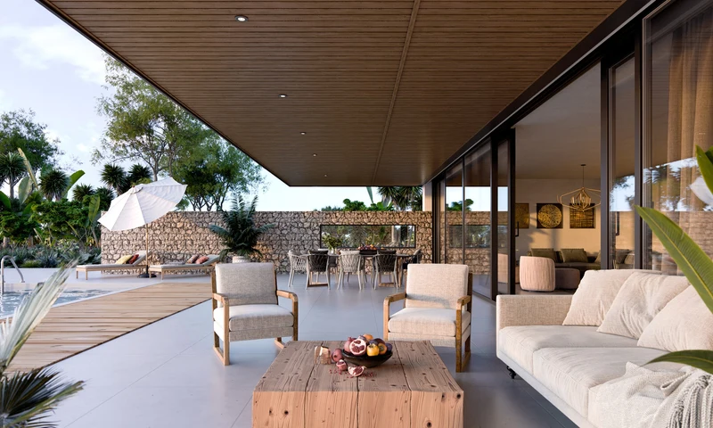Sunlit terrace
